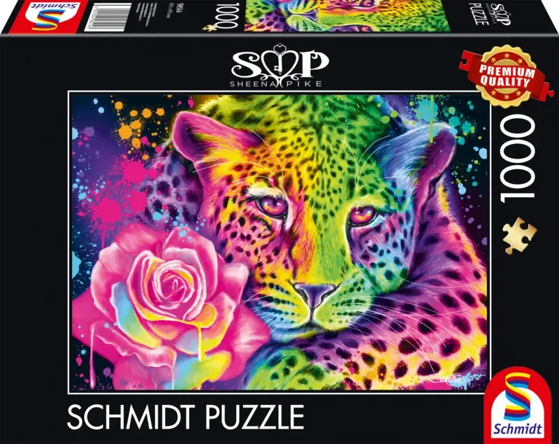 Legpuzzel - Sheena Pike - 1000 stukjes - Volwassenen - vanaf 12 jaar de Schmidt Spiele, édition Neon Regenboogleopard – boîte 2 sur 2