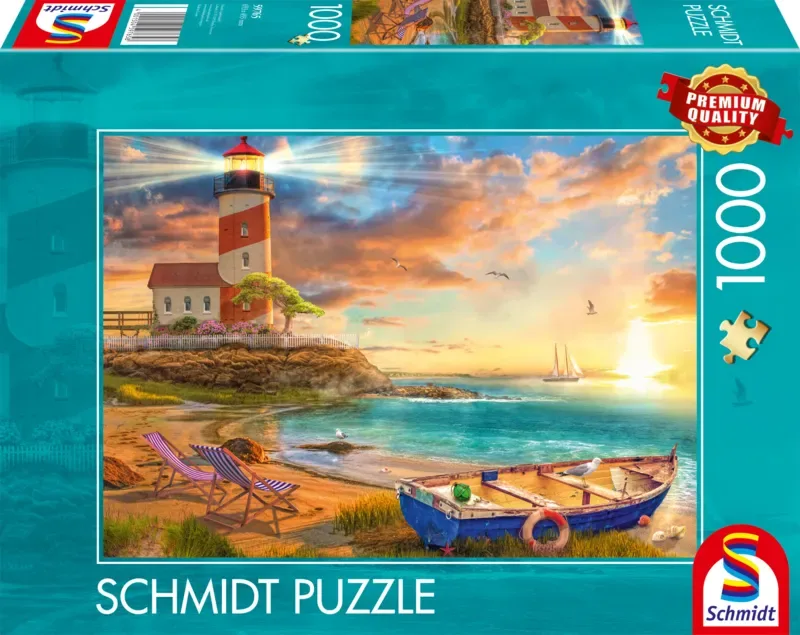 Puzzle Coucher de Soleil sur la Baie du Phare - 1000 pièces de Schmidt Spiele, édition Multicolore – boîte 2 sur 2