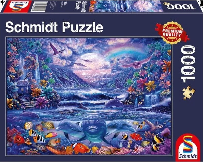 Maanlicht Oase, 1000 stukjes Puzzel van Schmidt Spiele, editie Meerkleurig – doos