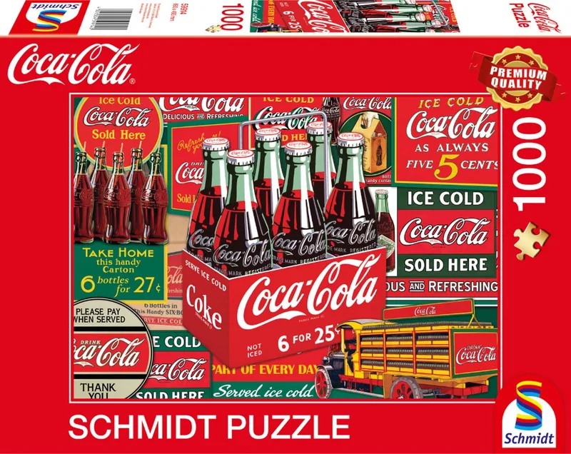 puzzel Coca Cola klassieker - legpuzzel 1000 stukjes. van Schmidt Spiele, editie Meerkleurig – doos