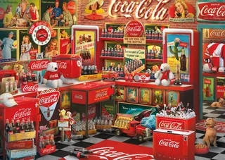 puzzel Coca Cola nostalgie 1000 stukjes klassiek. von Schmidt Spiele, Ausgabe Mehrfarbig – Schachtel 1 von 2
