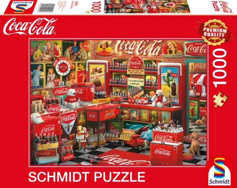 puzzel Coca Cola nostalgie 1000 stukjes klassiek. von Schmidt Spiele, Ausgabe Mehrfarbig – Schachtel 2 von 2