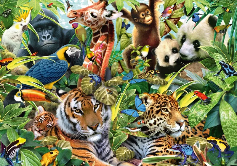 puzzel Colorful wildlife - 1500 stukjes dierenpuzzel. van Schmidt Spiele, editie Meerkleurig – doos 1 van 2