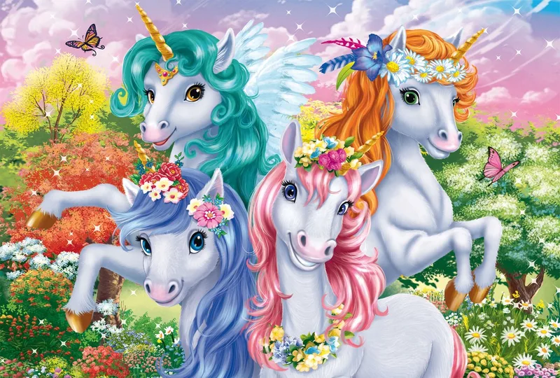 puzzel eenhoorn 100 stukjes kinderpuzzel duurzaam karton. de Schmidt Spiele, édition Multicolore – boîte
