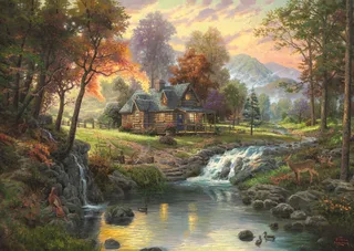 Puzzel - Kinkade Mountain Retrait from Schmidt Spiele, Multicolour edition – box 1 of 2