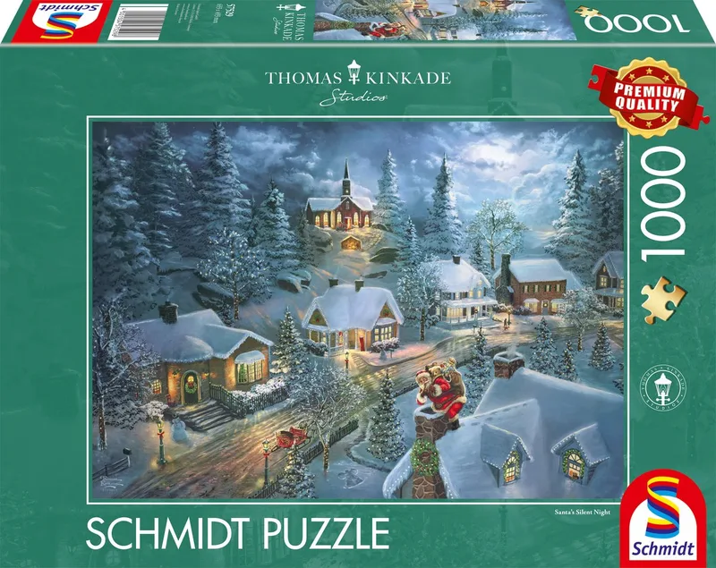 Puzzel - Thomas Kinkade Studios - Santa's Silent Night - 1000 stukjes van Schmidt Spiele, editie Meerkleurig – doos
