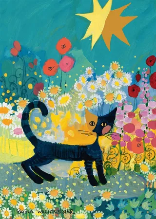Puzzle 1000 Teile Puzzle Rosina Wachtmeister Katze im Blütenmeer 58661, Puzzleteile from Schmidt Spiele – box 1 of 3