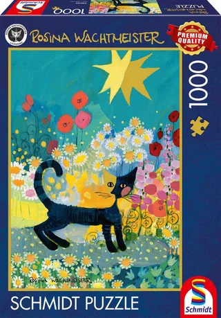 Puzzle 1000 Teile Puzzle Rosina Wachtmeister Katze im Blütenmeer 58661, Puzzleteile from Schmidt Spiele – box 2 of 3