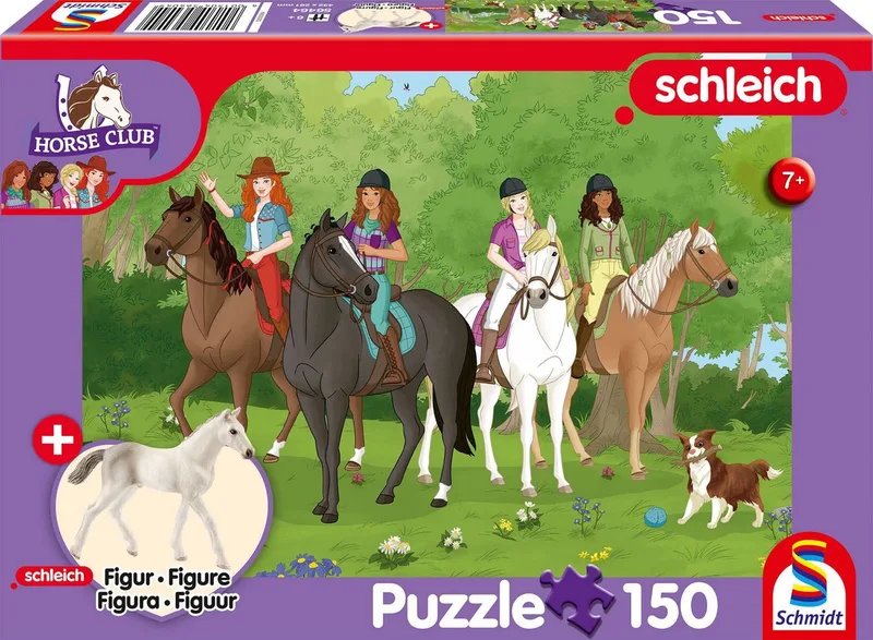 Puzzle 150 Teile Kinder Puzzle Schleich Horse Club Ausritt + Figur 56464, Puzzleteile van Schmidt Spiele – doos 1 van 3