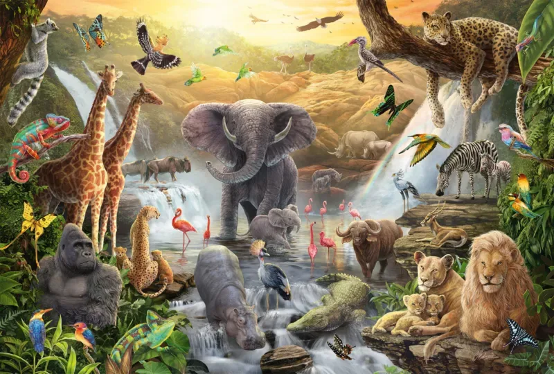 Puzzle Animaux en Afrique - 51 à 99 pièces van Schmidt Spiele – doos 1 van 2