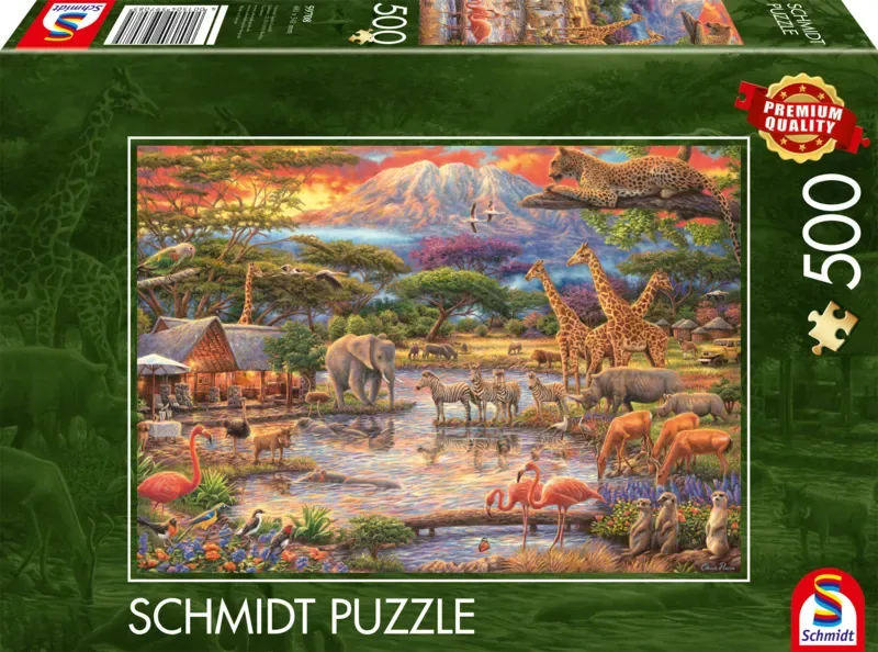 Puzzle Au Pied du Kilimandjaro - 500 à 999 pièces de Schmidt Spiele – boîte 2 sur 2