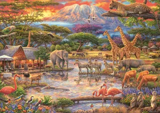 Puzzle Au Pied du Kilimandjaro - 500 à 999 pièces de Schmidt Spiele – boîte 1 sur 2