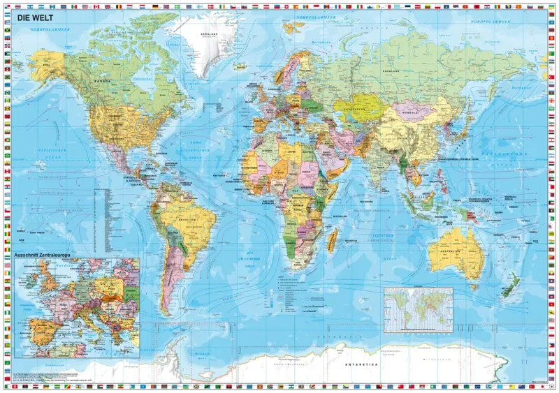 Puzzle Carte du Monde en Allemand - 1500 pièces de Schmidt Spiele – boîte 1 sur 2