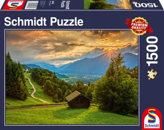 Puzzle Coucher de Soleil sur Wamberg - 1500 pièces van Schmidt Spiele – doos 2 van 2