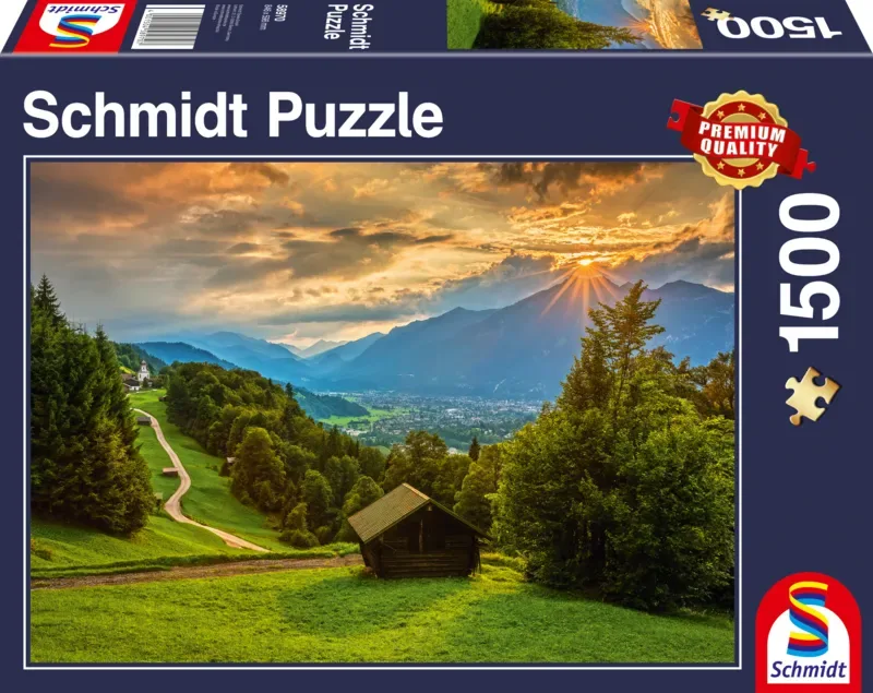 Puzzle Coucher de Soleil sur Wamberg - 1500 pièces van Schmidt Spiele – doos 2 van 2