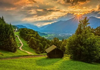 Puzzle Coucher de Soleil sur Wamberg - 1500 pièces van Schmidt Spiele – doos 1 van 2