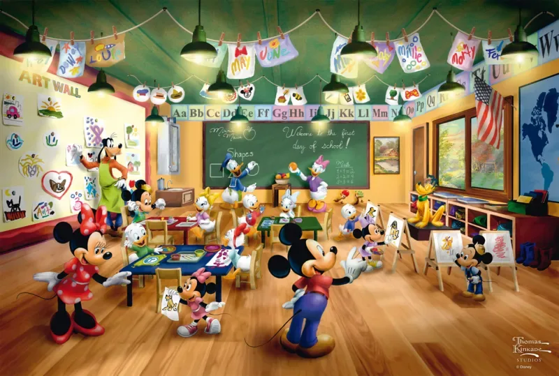 Puzzle Disney, Mickey and Minnie, École - 200 à 499 pièces van Schmidt Spiele – doos