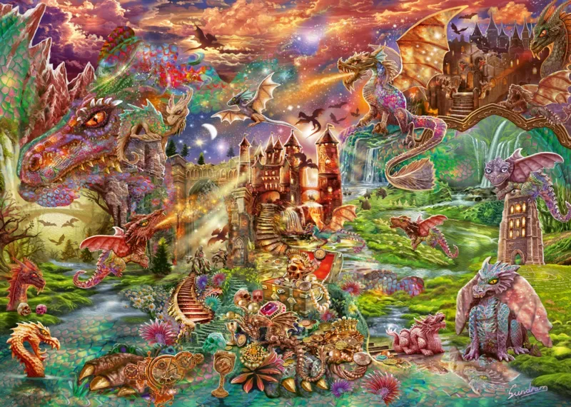 Puzzle Dragons - 2000 pièces van Schmidt Spiele – doos 1 van 2