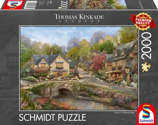 Puzzle Été à Cobblestone Village - 2000 pièces de Schmidt Spiele – boîte 2 sur 2