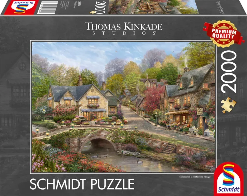 Puzzle Été à Cobblestone Village - 2000 pièces de Schmidt Spiele – boîte 2 sur 2