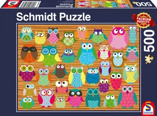 Puzzle Eulen Collage, 500 Puzzleteile de Schmidt Spiele – boîte 1 sur 2