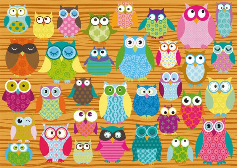Puzzle Eulen Collage, 500 Puzzleteile de Schmidt Spiele – boîte 2 sur 2