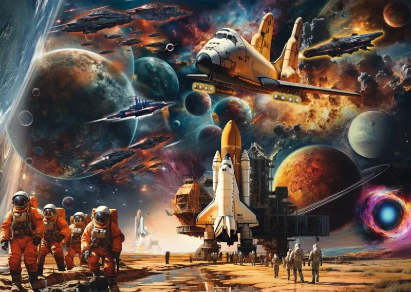 Puzzle Fascination de l'Espace : Vers de Lointaines Galaxies - 1000 pièces de Schmidt Spiele – boîte 1 sur 2