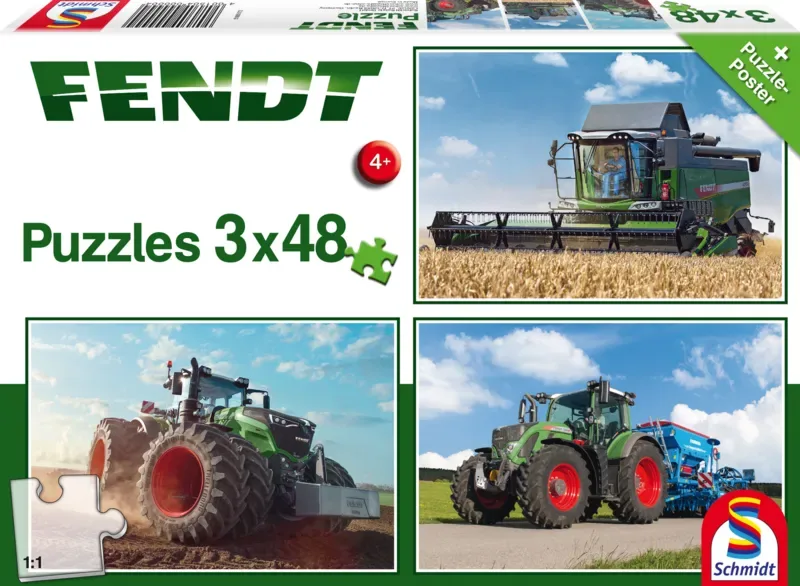 Puzzle Fendt 1050 Vario / 724 Vario / 6275L, 3x48 Pièces - 26 à 50 pièces von Schmidt Spiele – Schachtel