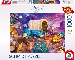 Puzzle Jeff Haynie - Camping au Far West - 1000 pièces de Schmidt Spiele – boîte 2 sur 2