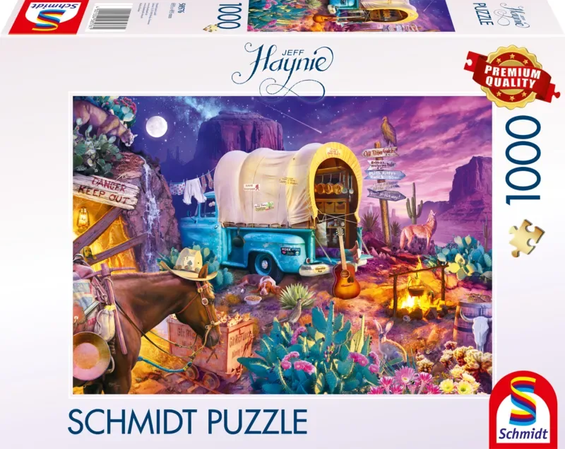 Puzzle Jeff Haynie - Camping au Far West - 1000 pièces de Schmidt Spiele – boîte 2 sur 2