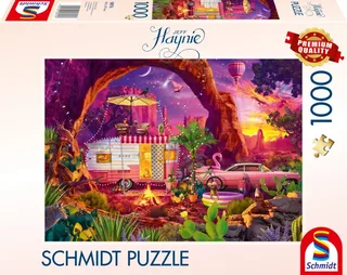 Puzzle Jeff Haynie - Camping dans le Désert - 1000 pièces de Schmidt Spiele – boîte 2 sur 2