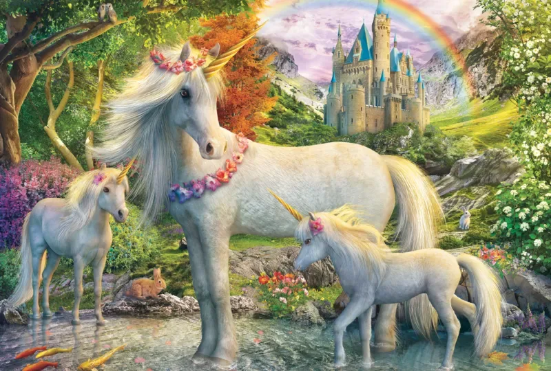 Puzzle La Licorne et ses Poulains - Posters van Schmidt Spiele – doos 1 van 2