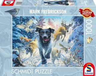 Puzzle Labrador Noir dans la Neige - 1000 pièces de Schmidt Spiele – boîte 2 sur 2