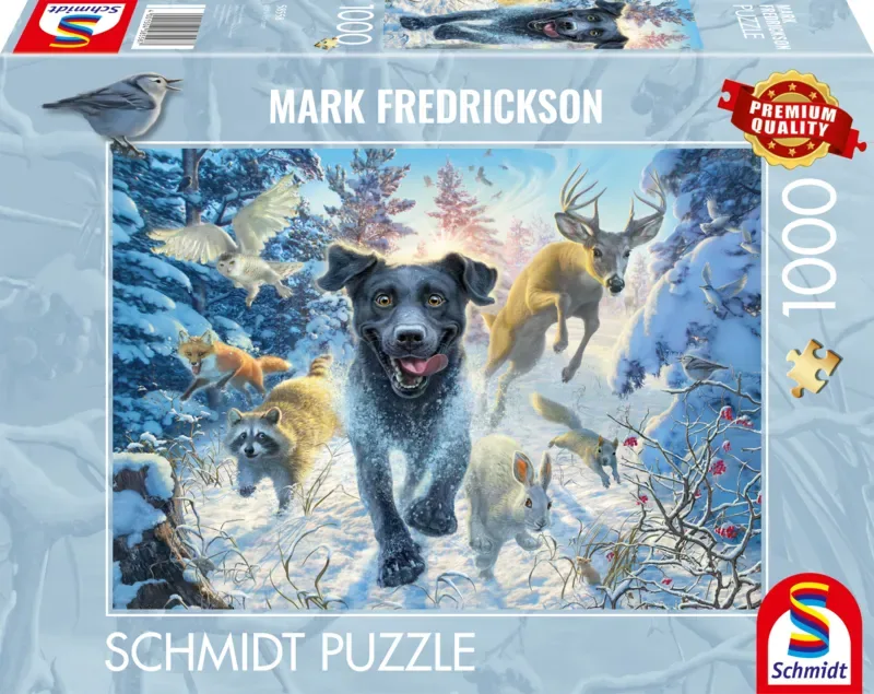 Puzzle Labrador Noir dans la Neige - 1000 pièces de Schmidt Spiele – boîte 2 sur 2