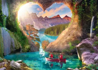 Puzzle Le Lac Vu du Coeur - 1000 pièces de Schmidt Spiele – boîte 1 sur 2