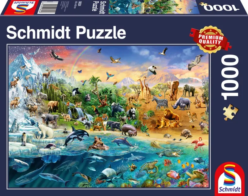 Puzzle Le Monde des Animaux - 1000 pièces de Schmidt Spiele – boîte 2 sur 2