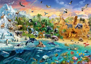 Puzzle Le Monde des Animaux - 1000 pièces de Schmidt Spiele – boîte 1 sur 2