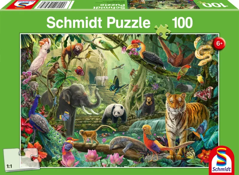 Puzzle Les Animaux de la Jungle - 100 à 149 pièces de Schmidt Spiele – boîte 2 sur 2