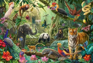 Puzzle Les Animaux de la Jungle - 100 à 149 pièces de Schmidt Spiele – boîte 1 sur 2