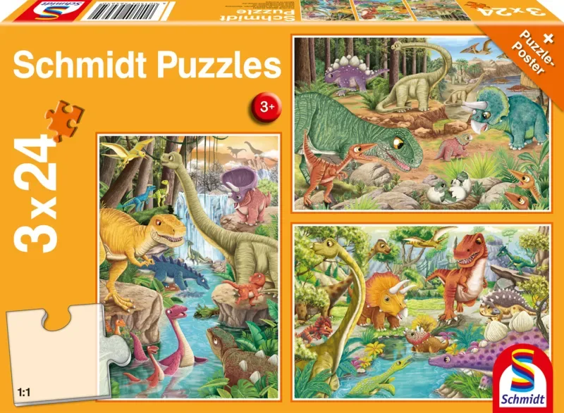 Puzzle Les Dinosaures s'Amusent - 10 à 25 pièces de Schmidt Spiele – boîte