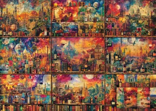 Puzzle Livres, Vins et Voyages - 2000 pièces van Schmidt Spiele – doos 1 van 2