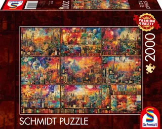 Puzzle Livres, Vins et Voyages - 2000 pièces van Schmidt Spiele – doos 2 van 2