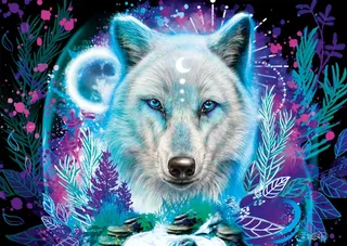 Puzzle Loup Arctique Fluo - 1000 pièces van Schmidt Spiele – doos 1 van 2