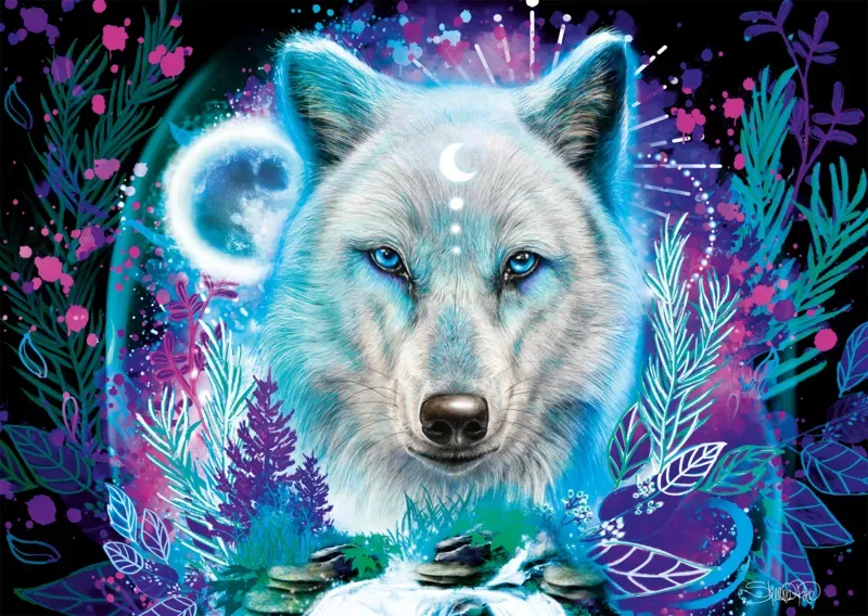 Puzzle Loup Arctique Fluo - 1000 pièces van Schmidt Spiele – doos 1 van 2