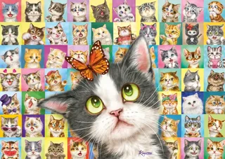 Puzzle Mimique de Chat - 1000 pièces de Schmidt Spiele – boîte 1 sur 2