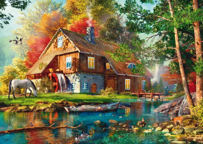 Puzzle Moulin à Eau en Automne - 1000 pièces van Schmidt Spiele – doos