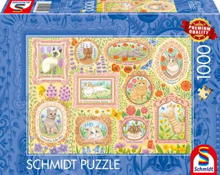 Puzzle Nobles Chats Parmi les Fleurs - 1000 pièces de Schmidt Spiele – boîte 2 sur 2