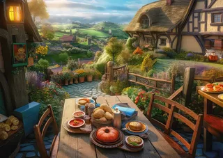 Puzzle Petit Déjeuner Bucolique - 1000 pièces van Schmidt Spiele – doos 1 van 2