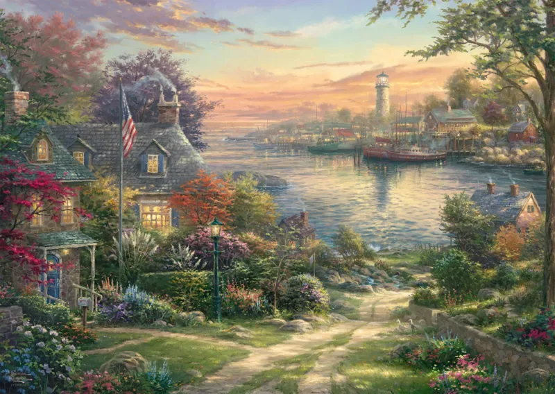 Puzzle Port de la Nouvelle-Angleterre - 1000 pièces van Schmidt Spiele – doos