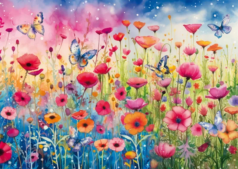 Puzzle Prairie de coquelicots - 1000 pièces de Schmidt Spiele – boîte